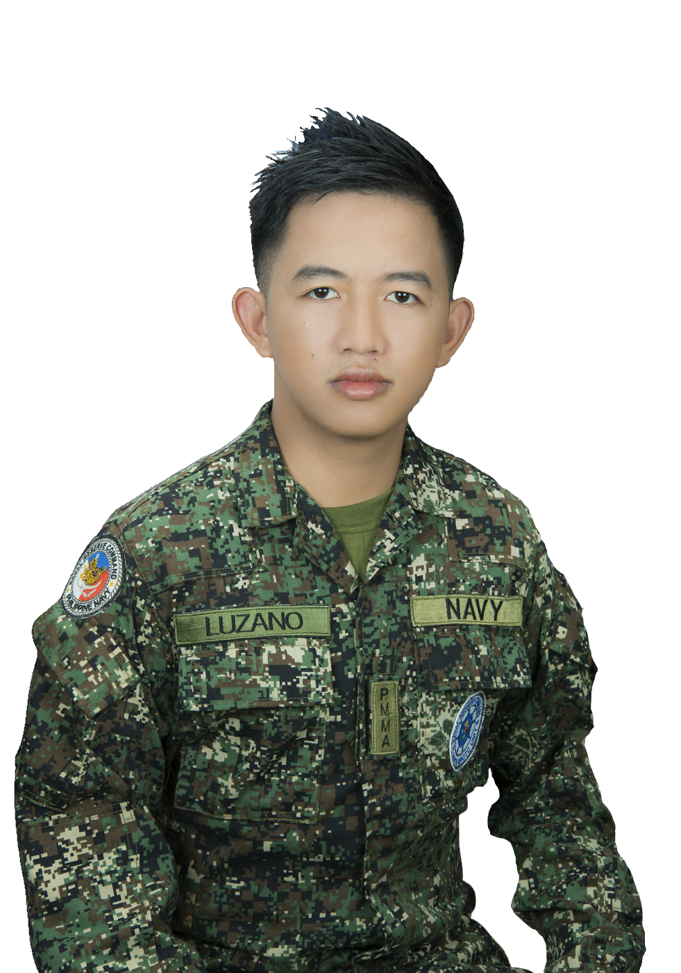 Clint Luzano in PMMA camouflage uniform